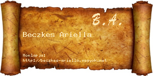 Beczkes Ariella névjegykártya